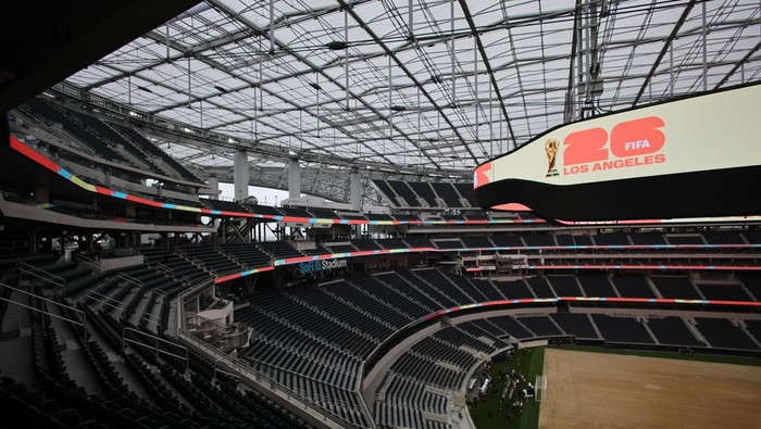 May 25, 2026; Inglewood, CA, USA; A general overall view of Sofi Stadium (Los Angeles Stadium), a host site for the 2026 FIFA World Cup.  Mandatory Credit: Kirby Lee-Imagn Images