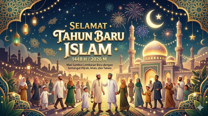 Ilustrasi Poster Tahun Baru Islam 2026 M/1448 H