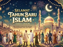 50 Poster Tahun Baru Islam 2026 Kartun yang Gratis-Terbaru, Bisa untuk Pawai!
