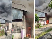 Gudang Mebel di Lampung Ludes Terbakar, Api dari Ledakan Mesin Penggiling