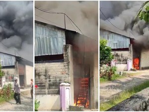 Gudang Mebel di Lampung Ludes Terbakar, Api dari Ledakan Mesin Penggiling