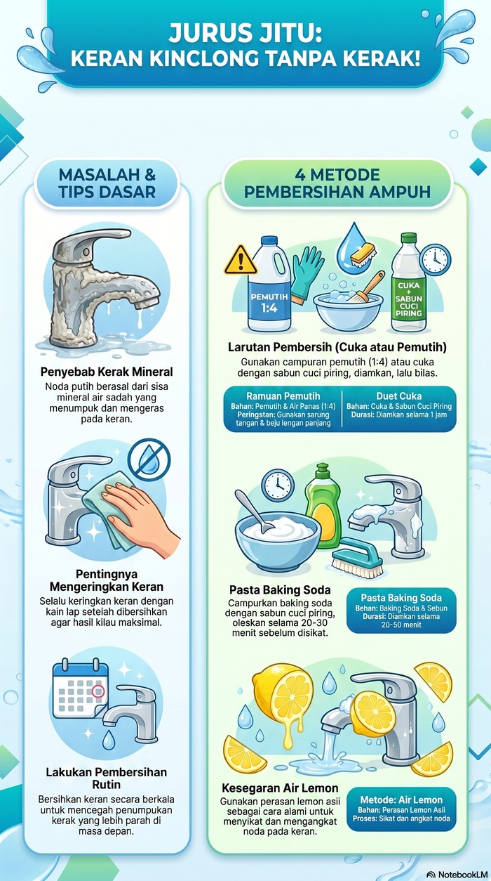 Keran kinclong tanpa kerak.