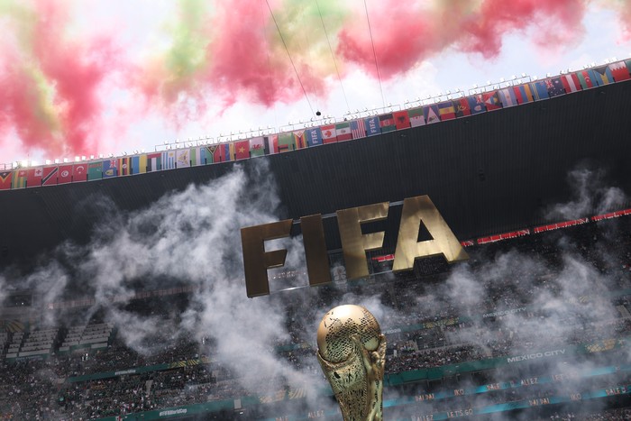 MEXICO CITY, MEXICO - JUNE 11: Fireworks display during the Opening Ceremony ahead of the FIFA World Cup 2026 Group A match between Mexico and South Africa at Mexico City Stadium on June 11, 2026 in Mexico City, Mexico. (Photo by Carl Recine/Getty Images)