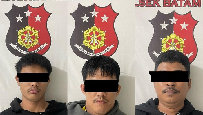 Polisi membekuk tiga pelaku jambret yang beraksi di Batam.(dok Polresta Barelang)