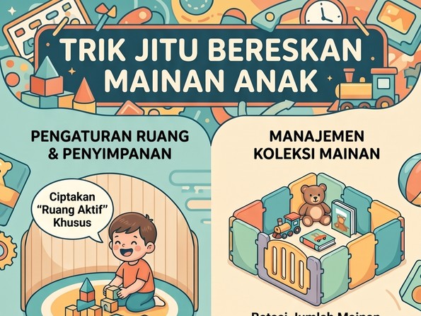 Infografis cara membereskan mainan anak