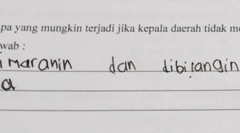 Jawaban karena tidak menggerjakan soal.  Foto: Thread @greatof_7
