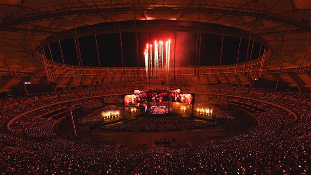 BTS sukses menggelar 2 hari konser BTS ARIRANG sekaligus merayakan hari debut ke-13 di Busan. BTS sukses menggelar 2 hari konser BTS ARIRANG sekaligus merayakan hari debut ke-13 di Busan. (Dok. BigHit Music)