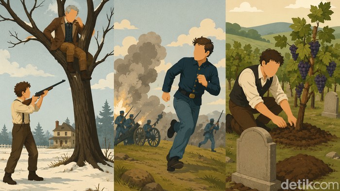 Ilustrasi tiga dosa Mark Twain.