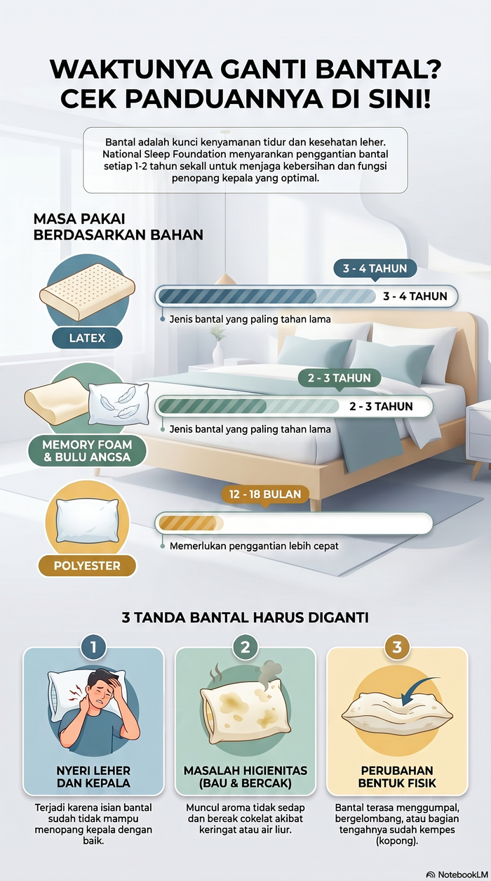 Infografis Panduan Mengganti Bantal