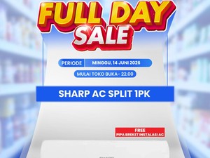 Dingin Pakai AC Split Sharp 1 PK, Diskon Maksimal di Transmart Full Day Sale