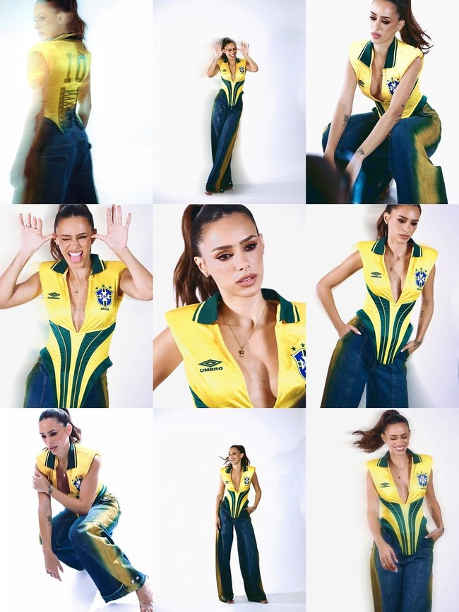 Dukung Neymar di Piala Dunia, Bruna Biancardi Sulap Jersey Brasil Jadi Seksi