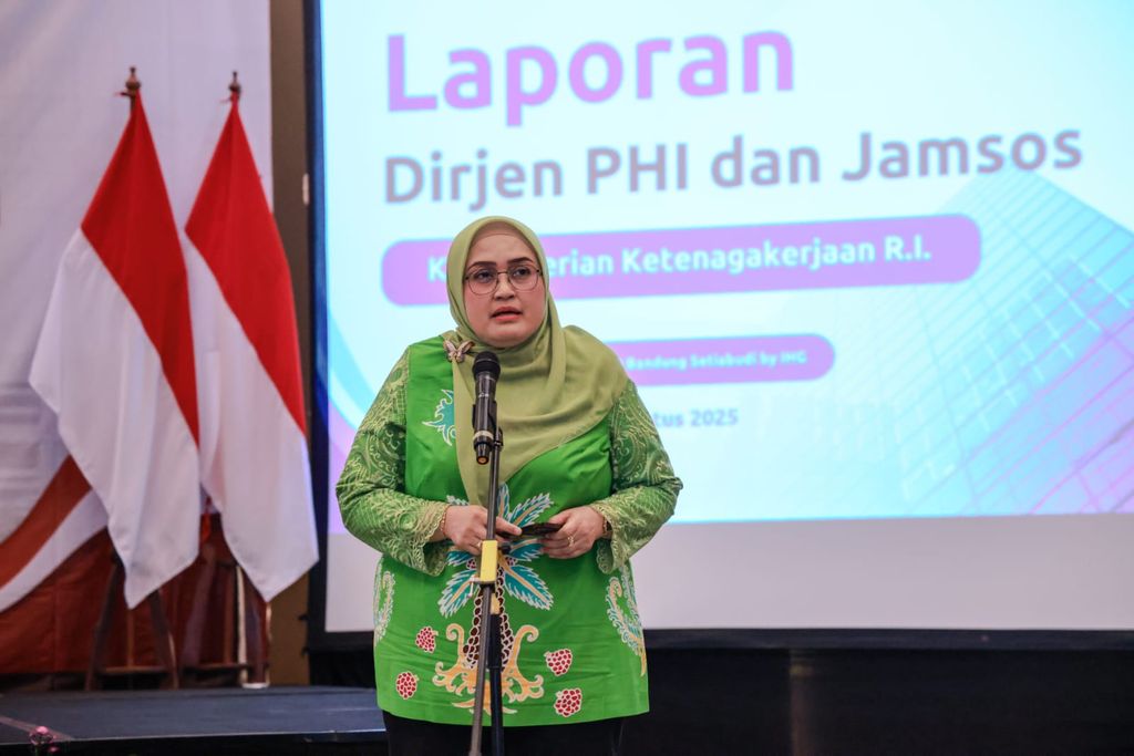 Direktur Jenderal Pembinaan Hubungan Industrial dan Jaminan Sosial Ketenagakerjaan (PHI dan Jamsos) Kemnaker, Indah Anggoro Putri. (Dok Kemnaker)