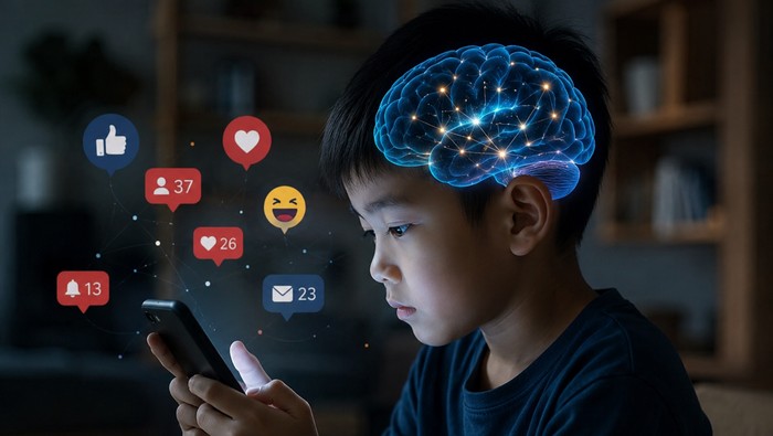 Ilustrasi smartphone anak