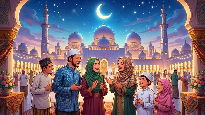 Ilustrasi ucapan selamat Tahun Baru Islam.