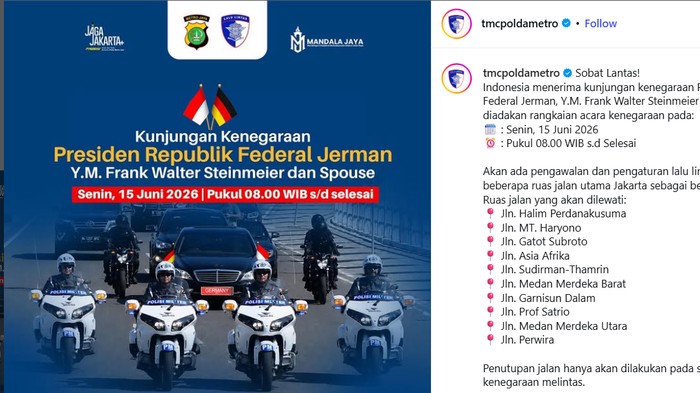 Penutupan ruas jalan di Jakarta