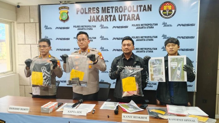 Polisi merilis pengungkapan kasus percobaan penculikan kakek 70 tahun di PIK, Jakarta Utara