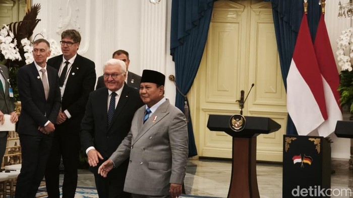 Prabowo Subianto di Istana (Rolando Fransiscus/detikcom)