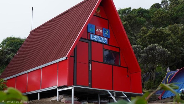 Shelter emergency di pos 3 jalur Suwanting, Gunung Merbabu.