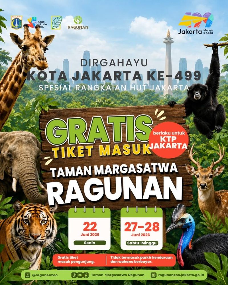 Tiket gratis Ragunan