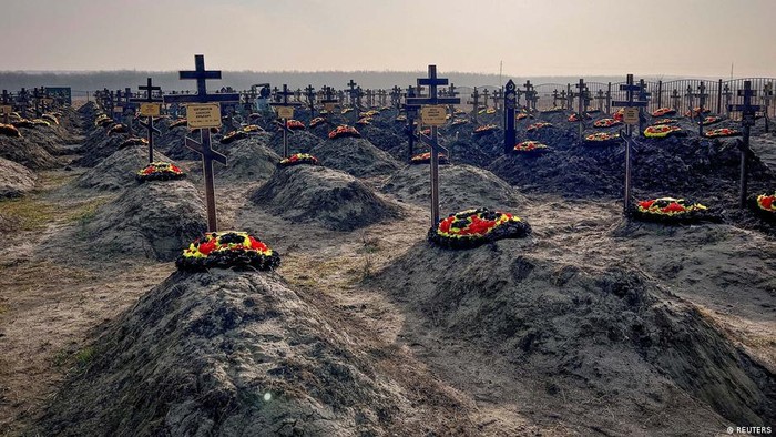 Kuburan para prajurit perang di wilayah Krasnodar, Rusia Selatan (Reuters via DW)