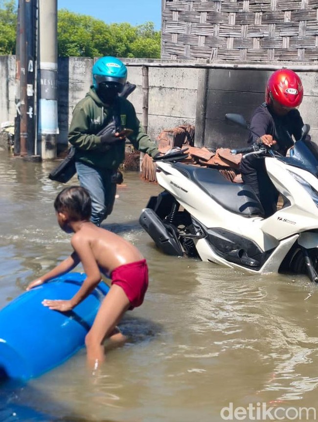 Banjir Rob Merendam Kawasan Pesisir Sidoarjo