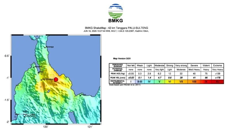 Gempa Palu 16 Juni 2026