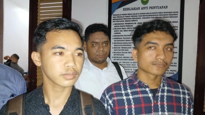 Terdakwa pembelian Pertalite 25 liter dengan jeriken di Medan. (Juita Sinuhaji/detikSumut)