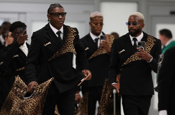 Soccer Football - FIFA World Cup 2026 - DR Congo Arrive in Houston - George Bush Intercontinental Airport, Houston, Texas, U.S. - June 11, 2026 A DR Congo official arrives at the airport in Houston ahead of the FIFA World Cup IMAGN IMAGES via Reuters/Troy Taormina