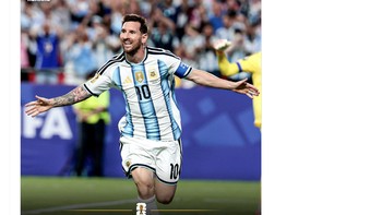 Dengan 3 gol yang disarangkan ke Aljazair, Lionel Messi menjadi pencetak gol terbanyak di Piala Dunia bersama Miroslav Klose. Foto: X.com