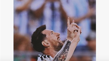 Akun resmi Timnas Argentina memuji penampilan sang mega bintang. Foto: X.com
