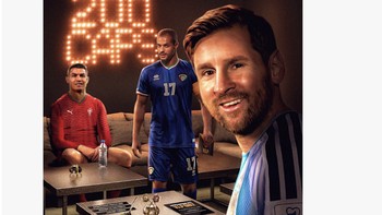 Messi sudah 200 kali membela Argentina, hanya bisa disamai Ronaldo dan Bader Al Mutawa dari Kuwait. Foto: X.com