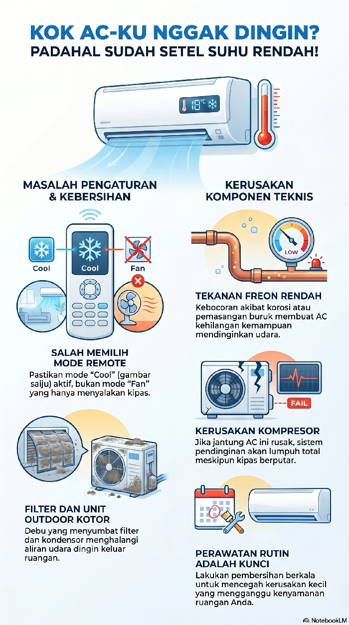 Penyebab AC Tidak Dingin