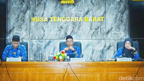 Sekda NTB Abul Chair saat memimpin rapat koordinasi,  Rabu (17/6/2026).