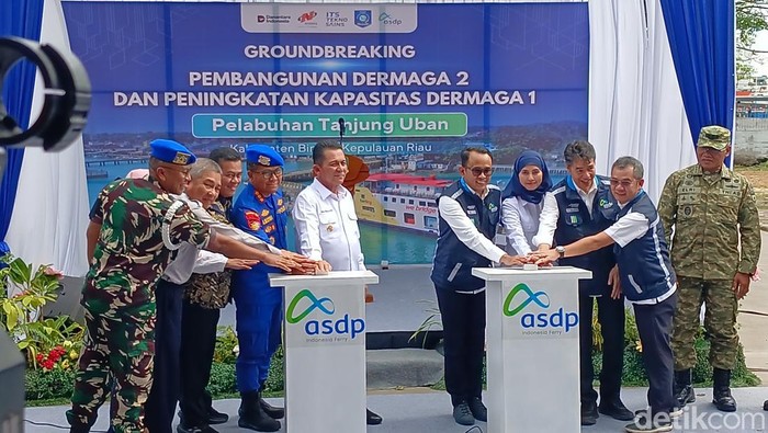 -ASDP ground breaking dermaga 2 di pelabuhan Tanjung Uban, Bintan (Alamudin Hamapu/detikSumut)