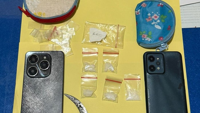 Barang bukti sabu yang diedarkan dua pelajar di Bungo, Jambi