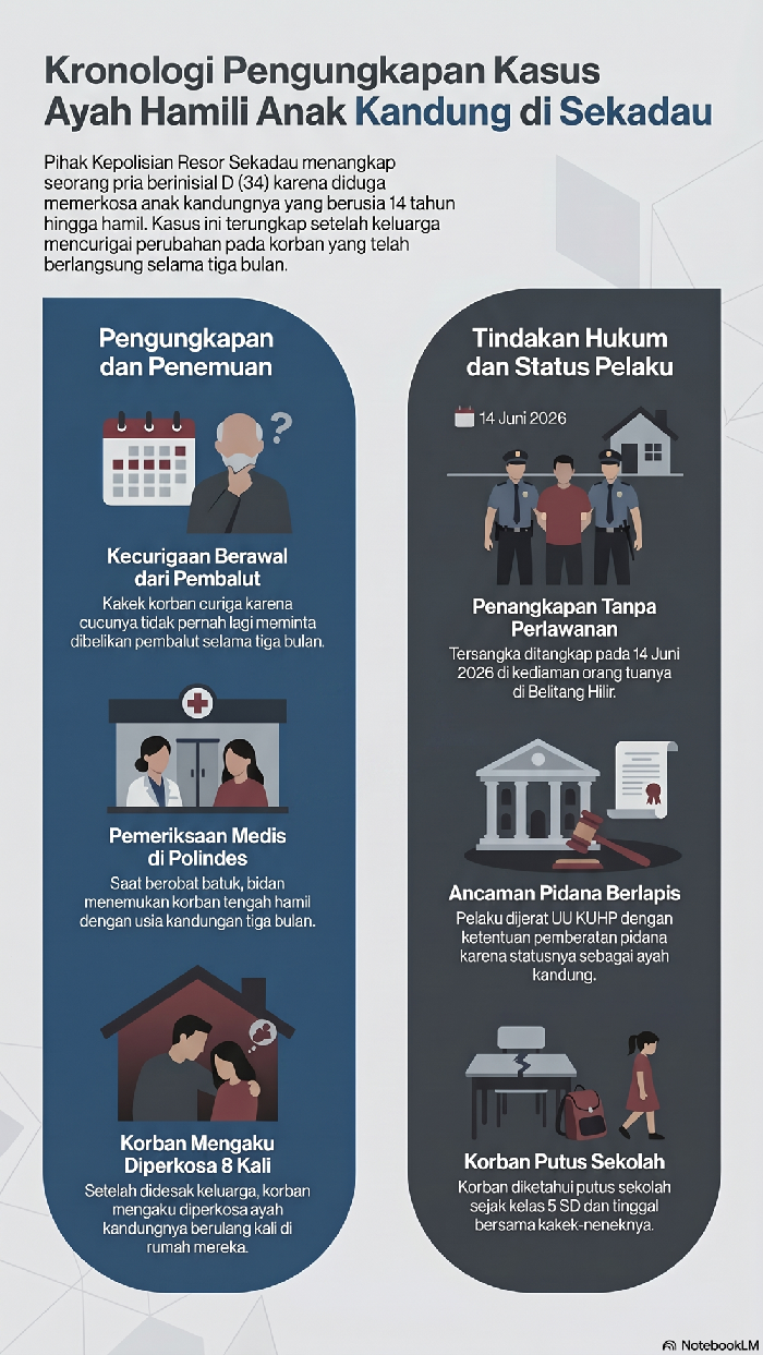 Infografis Kebejatan Ayah Kandung di Sekadau