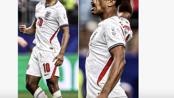 Jude Bellingham hobi mencetak gol untuk Inggris di laga penting. Foto: X.com