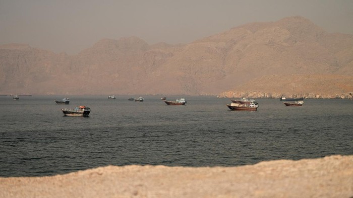 Vessels at the Strait of Hormuz, as seen from Musandam, Oman, June 18, 2026. REUTERS/Stringer