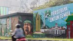 Foto: Kota Surabaya Berhias Mural Anniversary Persebaya
