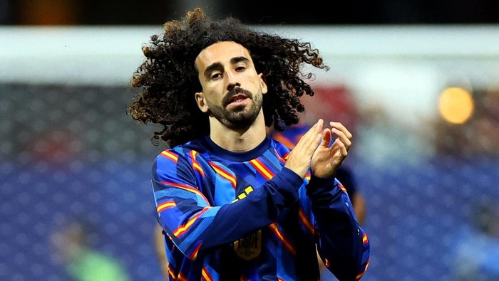 Soccer Football - FIFA World Cup 2026 - Group H - Spain v Cape Verde - Atlanta Stadium, Atlanta, Georgia, U.S. - June 15, 2026 Spains Marc Cucurella during the warm up before the match REUTERS/Siphiwe Sibeko