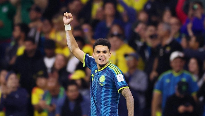 Soccer Football - FIFA World Cup 2026 - Group K - Uzbekistan v Colombia - Estadio Azteca, Mexico City, Mexico - June 17, 2026 Colombias Luis Diaz celebrates scoring their second goal REUTERS/Eloisa Sanchez     TPX IMAGES OF THE DAY