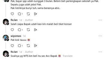 Ini bapaknya jadi calo, anaknya yang beli. Anaknya beli pakai duit bapaknya. Sama aja bohong. Foto: Threads/wiyomeo