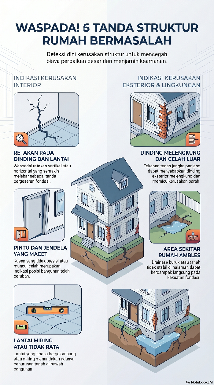 Infografis Tanda Struktur Rumah Bermasalah