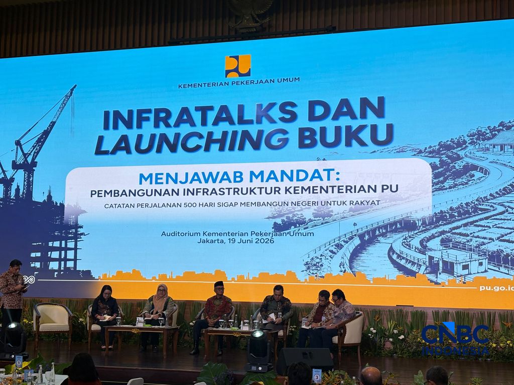 Infra Talks di Auditorium Kementerian Pekerjaan Umum (PU), Jakarta, Jumat (19/6/2026). (CNBC Indonesia/Martyasari Rizky)