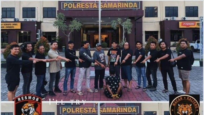 Pria bakar mantan istri di Kobar berhasil ditangkap di Samarinda. (Polres Kobar)