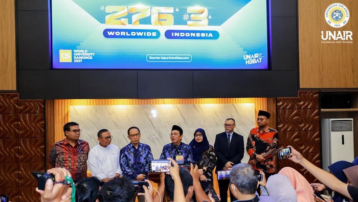 Unair Sukses Raih Peringkat 276 Dunia & 3 di Indonesia Versi QS WUR 2027