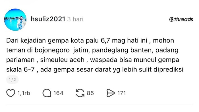 Unggahan viral soal gempa di Palu berdampak ke Bojonegoro