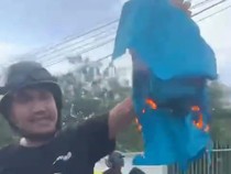 Fans Brasil di Halmahera Utara Bakar Bendera Argentina Saat Konvoi