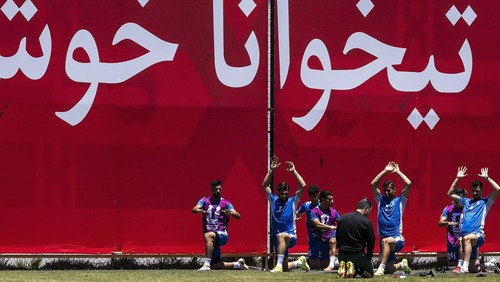 TIJUANA, MEXICO - JUNE 19: Players of Iran participate in a practice session ahead of Iran’s second 2026 FIFA World Cup match against Belgium in the United States, at the Xoloitzcuintle Center on June 19, 2026, in Tijuana, Mexico.  (Photo by Francisco Vega/Getty Images)