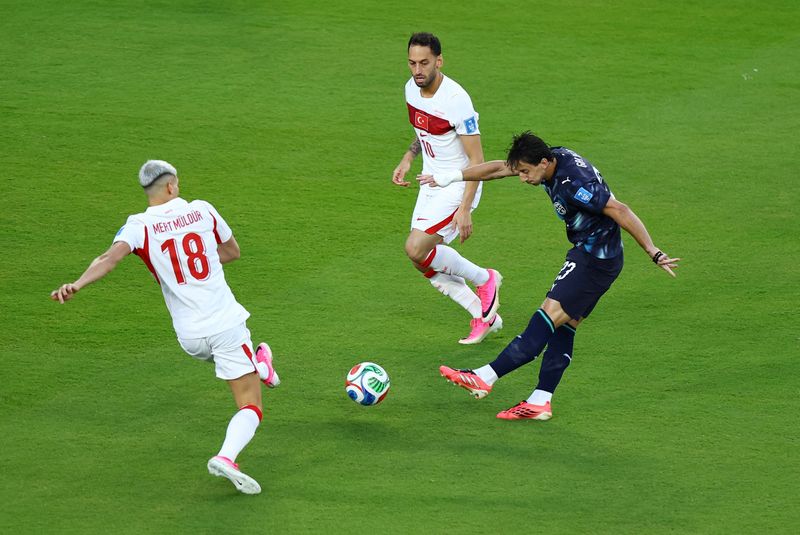 Soccer Football - FIFA World Cup 2026 - Group D - Turkey v Paraguay - San Francisco Bay Area Stadium, Santa Clara, California, U.S. - June 19, 2026 Paraguay's Matias Galarza scores their first goal REUTERS/Eloisa Lopez     TPX IMAGES OF THE DAY